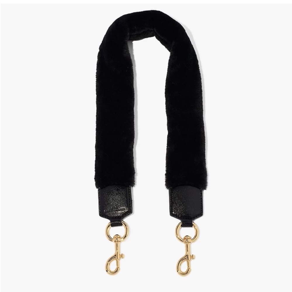 Marc Jacobs Faux Fur Black Strap with Gold Hardware